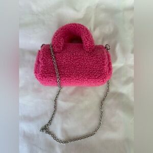 Pink Sherpa Women's Top Handle Mini Bag with Chain Strap